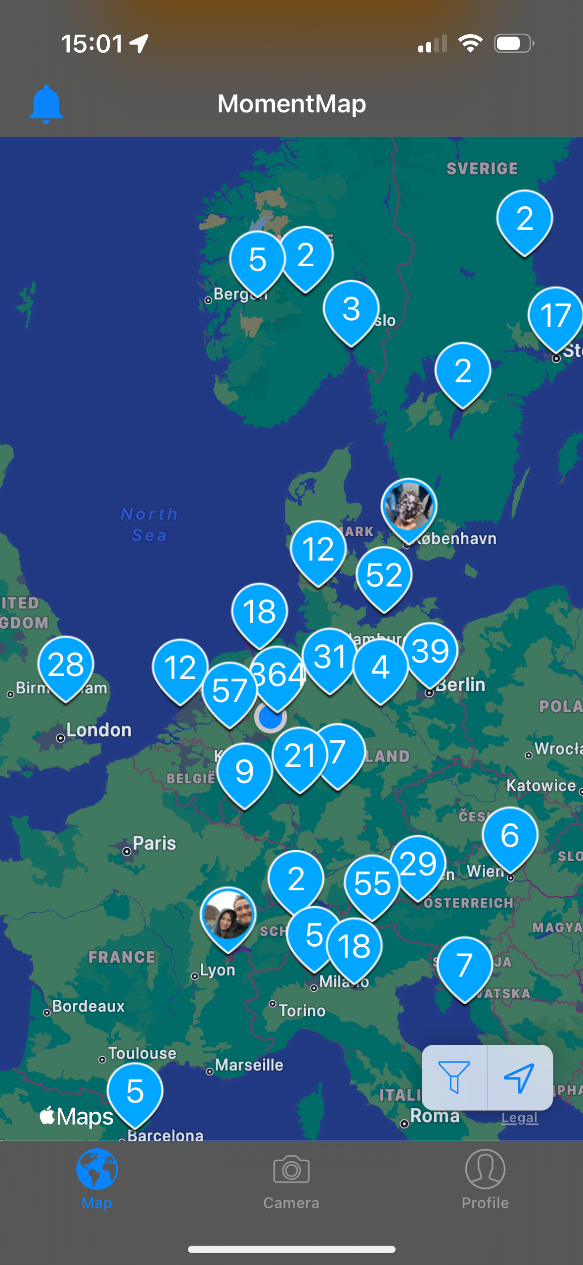 MomentMap screenshot